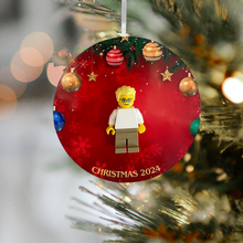 Load image into Gallery viewer, Personalised LEGO® Figure Christmas Decoration