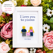 Load image into Gallery viewer, I love you to pieces LEGO® Frame