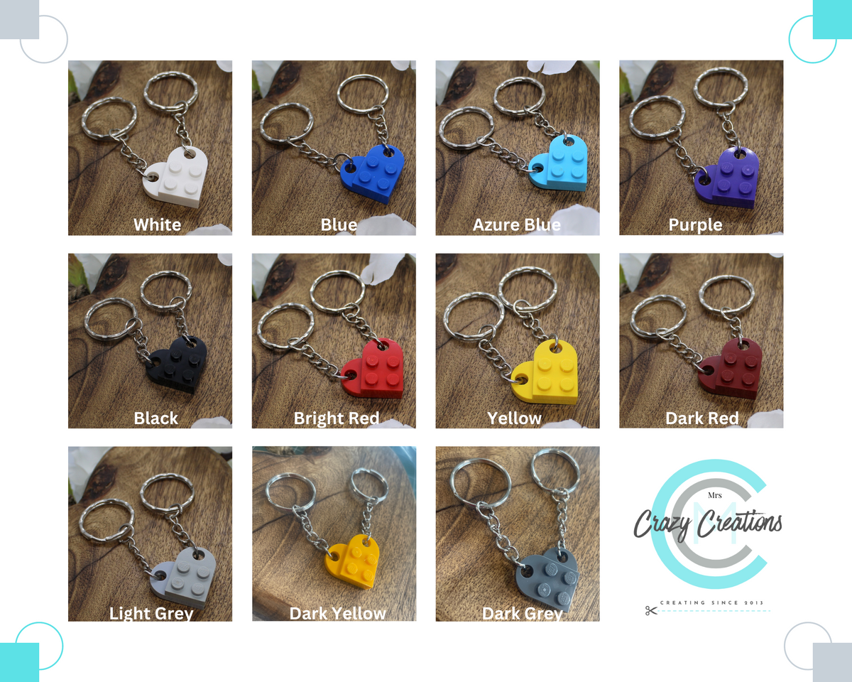LEGO® Love Heart Keyring – Mrs Crazy Creations
