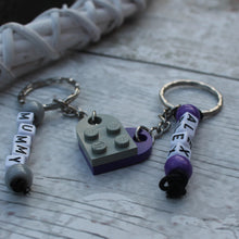 Load image into Gallery viewer, Personalised LEGO® Love Heart Keyring for Mum
