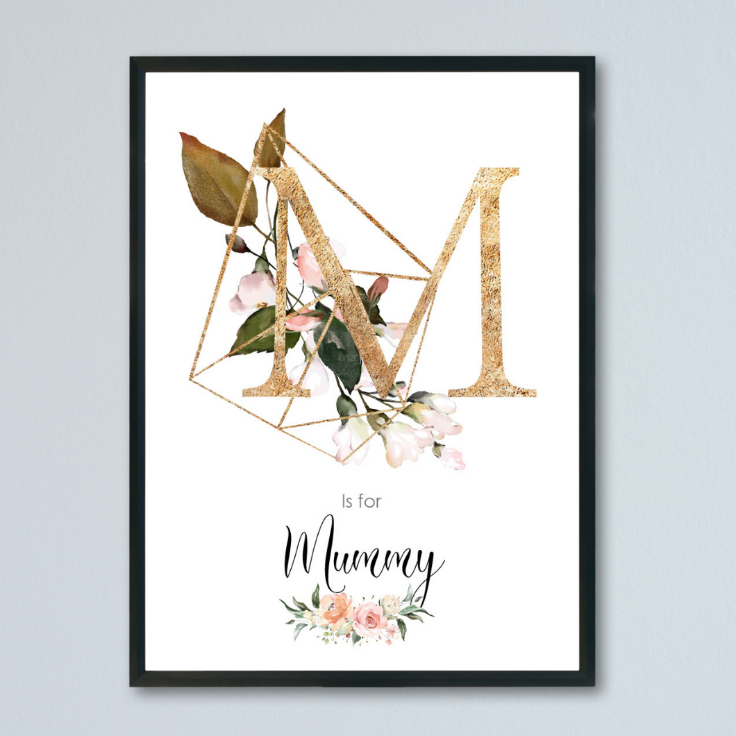 Initial Floral Print for Mum
