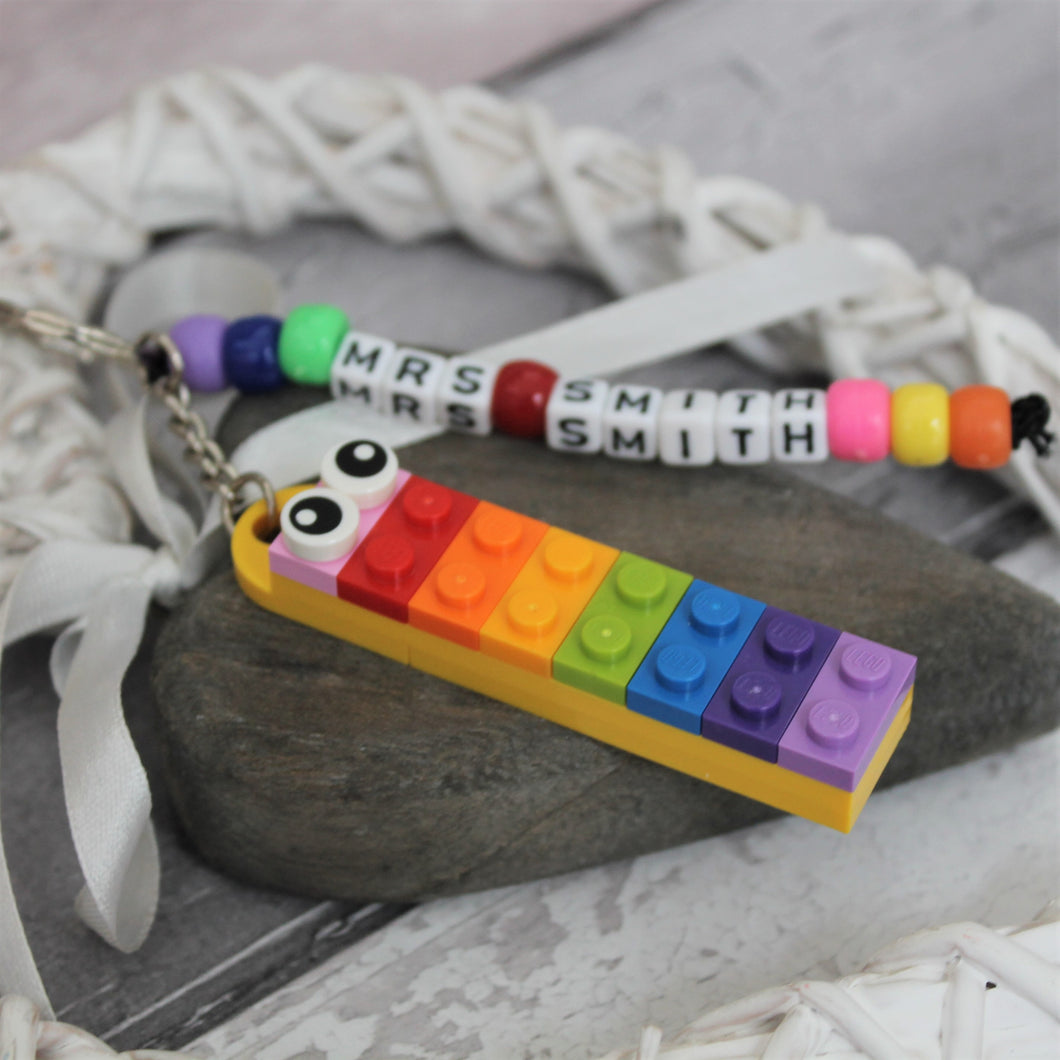Rainbow Teacher LEGO® Keyring
