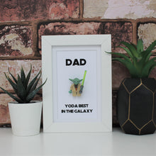 Load image into Gallery viewer, Yoda best dad in the Galaxy LEGO® frame