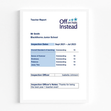 Load image into Gallery viewer, End of term Teachers Ofsted Report