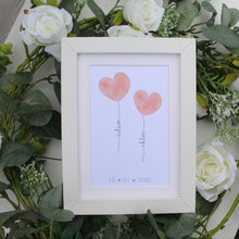Load image into Gallery viewer, personalised couple balloon art print