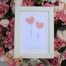 Load image into Gallery viewer, personalised couple balloon art print