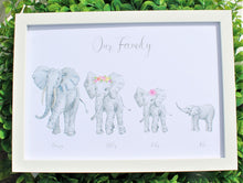 Load image into Gallery viewer, Personalised Elephant Family print