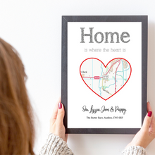 Load image into Gallery viewer, Personalised Home is where the Heart is Print