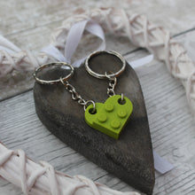 Load image into Gallery viewer, Lego heart keyring lime green