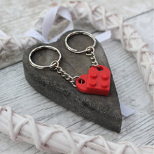 Load image into Gallery viewer, Lego heart keyring red