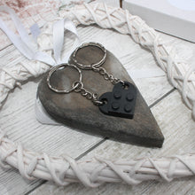 Load image into Gallery viewer, Lego heart keyring black