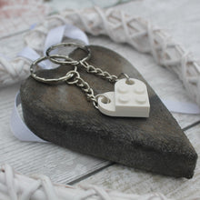 Load image into Gallery viewer, Lego heart keyring white