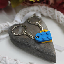 Load image into Gallery viewer, Lego heart keyring two colours