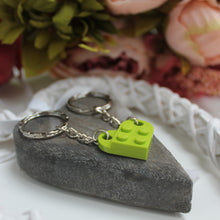 Load image into Gallery viewer, Lego heart keyring lime green
