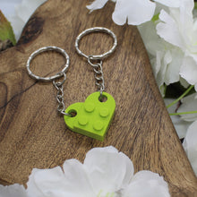 Load image into Gallery viewer, Lego heart keyring lime green
