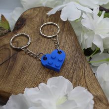 Load image into Gallery viewer, Lego heart keyring blue
