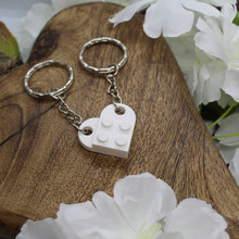 Load image into Gallery viewer, Lego heart keyring white
