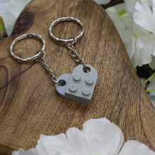 Load image into Gallery viewer, Lego heart keyring light grey
