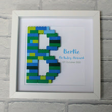 Load image into Gallery viewer, Lego initial white frame with new baby details

