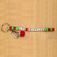 Load image into Gallery viewer, Teachers Bead Personalised Keyring
