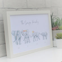Load image into Gallery viewer, Elephant family watercolour print
