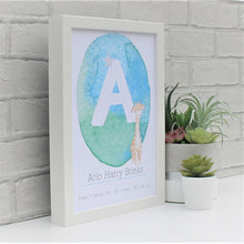 Load image into Gallery viewer, Personalised Newborn Giraffe Print