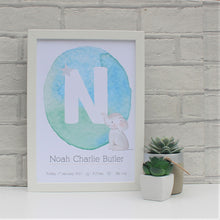 Load image into Gallery viewer, Personalised Newborn Elephant Print