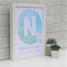 Load image into Gallery viewer, Personalised Newborn Elephant Print