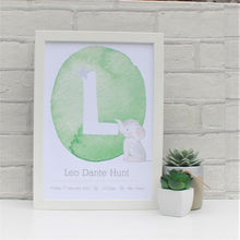Load image into Gallery viewer, Personalised Newborn Elephant Print
