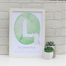 Load image into Gallery viewer, Personalised Newborn Elephant Print