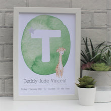 Load image into Gallery viewer, Personalised Newborn Giraffe Print