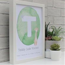 Load image into Gallery viewer, Personalised Newborn Giraffe Print