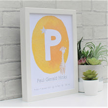 Load image into Gallery viewer, Personalised Newborn Giraffe Print