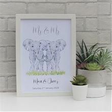 Load image into Gallery viewer, Personalised Wedding Elephant print
