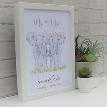 Load image into Gallery viewer, Personalised Wedding Elephant print
