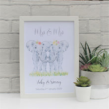 Load image into Gallery viewer, Personalised Wedding Elephant print
