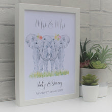 Load image into Gallery viewer, Personalised Wedding Elephant print