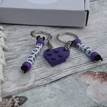 Load image into Gallery viewer, Personalised LEGO® Love Heart Keyring