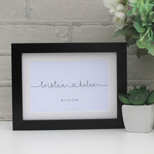 Load image into Gallery viewer, couples name valentines print
