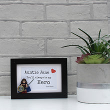 Load image into Gallery viewer, Personalised Lego frame - Auntie You'll always be my hero - black frame