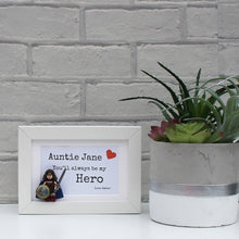 Load image into Gallery viewer, Personalised Lego frame - Auntie You'll always be my hero - white