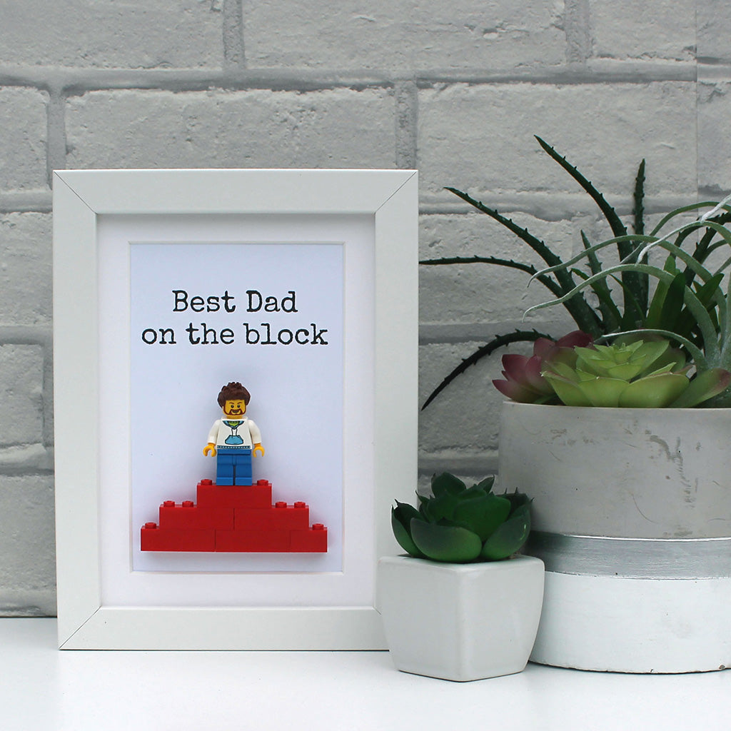 Best Dad on the block white frame