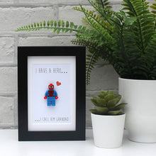 Load image into Gallery viewer, I have a hero I call him Grandad Lego Minifigure black frame