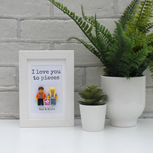 Load image into Gallery viewer, I love you to pieces personalised lego figure frame