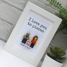 Load image into Gallery viewer, I love you to pieces personalised lego figure frame

