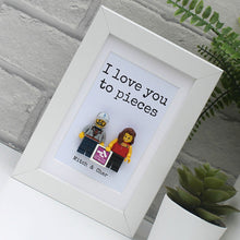 Load image into Gallery viewer, I love you to pieces personalised lego figure frame