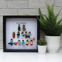 Load image into Gallery viewer, Personalised Lego family of 13 black frame
