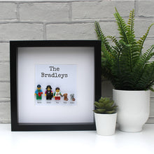 Load image into Gallery viewer, Personalised Lego family of 5 black frame

