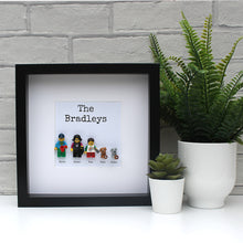 Load image into Gallery viewer, Personalised Lego family of 5 black frame
