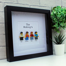 Load image into Gallery viewer, Personalised Lego family of 4 - black frame

